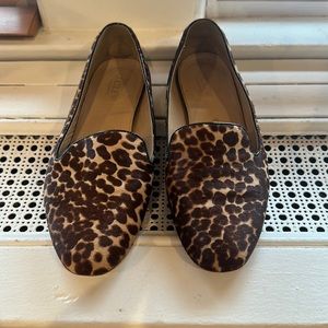 Jcrew collection calf hair leopard flats.